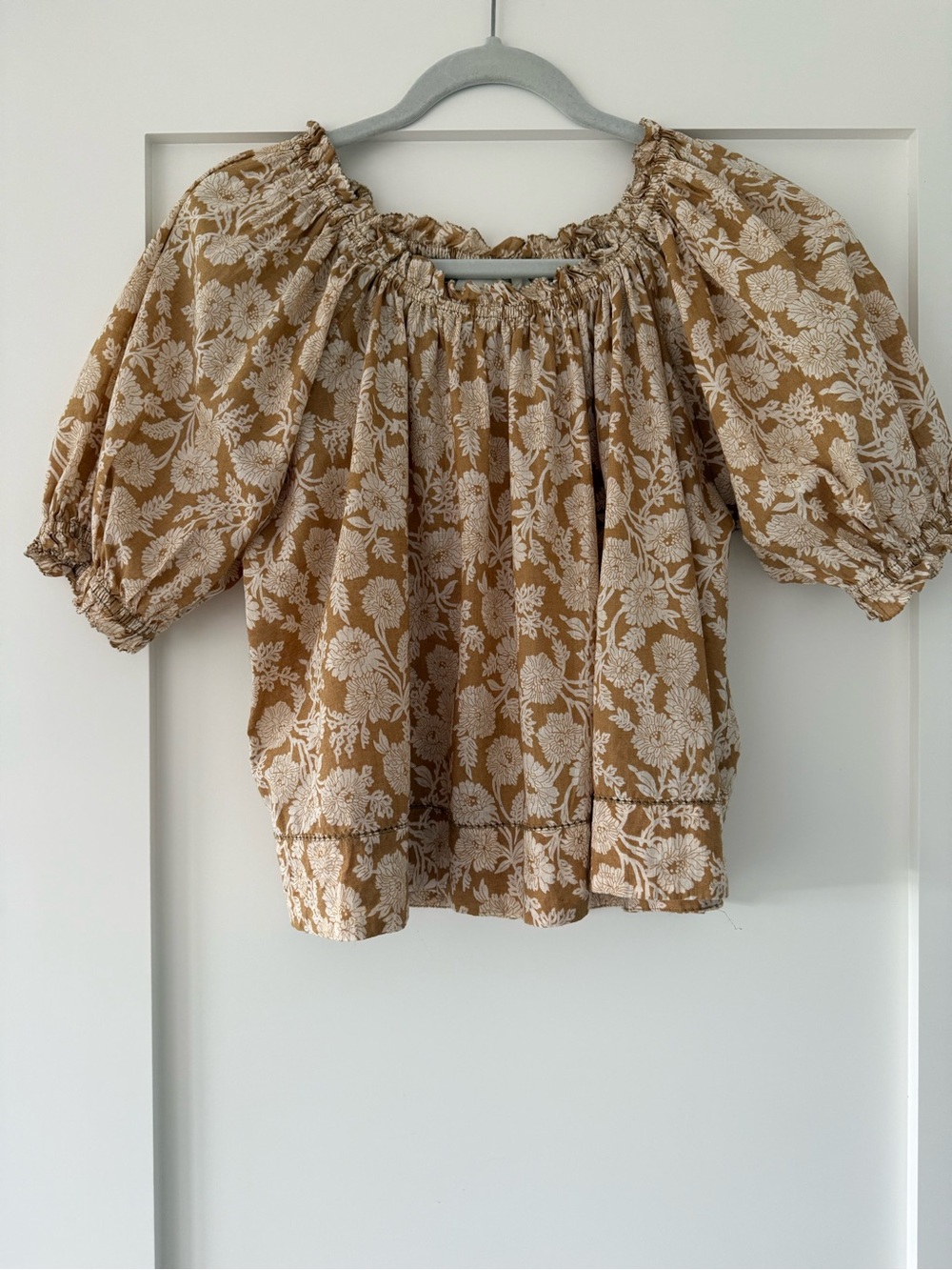 The Great Floral Puff Sleeve Peasant Blouse Top Size 0